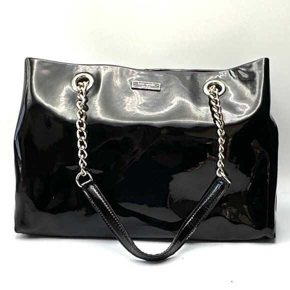 Large Kate Spade Patent Leather Chain Shoulder Bag — Gold Hardware — GUC - Picture 1 of 15
